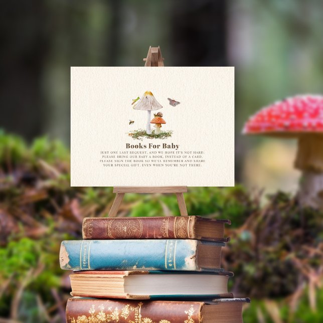 Tarjeta De Recepción Libros Para Baby Shower Insect Woodland Mushroom (Subido por el creador)