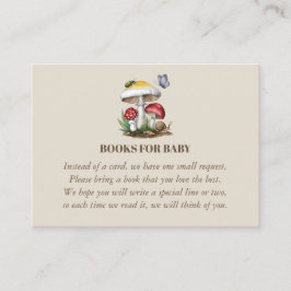 Tarjeta De Recepción Libros Para Baby Shower Insect Woodland Mushroom