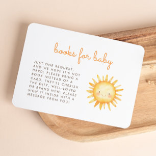 Tarjeta De Recepción Libros para Baby Shower Pequeño Rayo de Sol Cute
