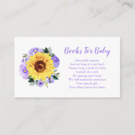 Tarjeta De Recepción Libros Para Baby Sunflower Purple Floral Baby Show