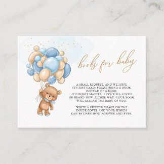 Tarjeta De Recepción Libros para Baby Teddy Bear Blue Balloons