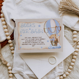Tarjeta De Recepción Libros para Baby Teddy Bear Blue Boho