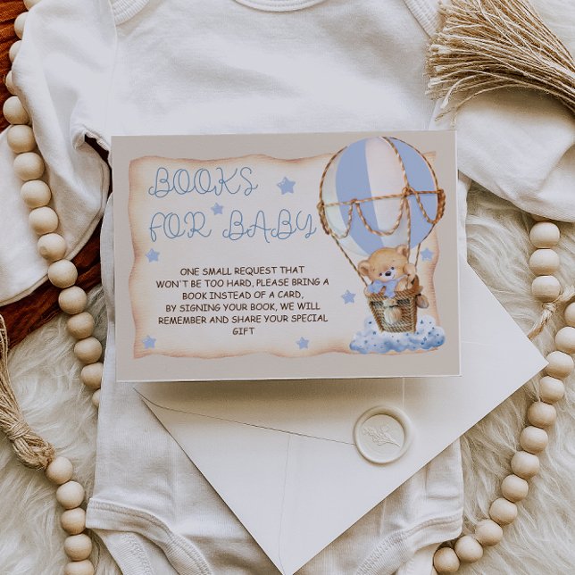 Tarjeta De Recepción Libros para Baby Teddy Bear Blue Boho (Subido por el creador)