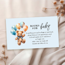 Tarjeta De Recepción Libros para Baby Teddy Bear Boy Baby Shower