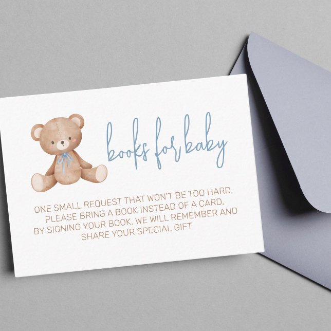 Tarjeta De Recepción Libros Para Baby Teddy Bear Boy Baby Shower (books for baby)