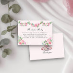 Tarjeta De Recepción Libros para Baby Vintage Floral Tea Cup Baby Showe<br><div class="desc">Elegante y encantadora tarjeta color rosa floral para bebés, perfecta para una variedad de temas como elaboración de bebés, jardín rosa rosa floral y añejo, inspirado en la romántica época de regencia bridgerton. La tarjeta de inserción se titula "Libros para el bebé" y está decorada con acuarelas florales, rosas rosadas...</div>