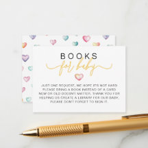 Libros para Baby Watercolor Hearts Baby Shower