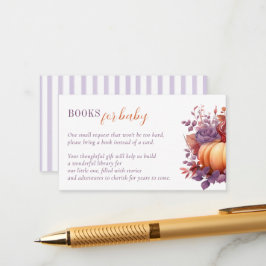 Tarjeta De Recepción Libros para Baby Watercolor Pumpkin Baby Shower