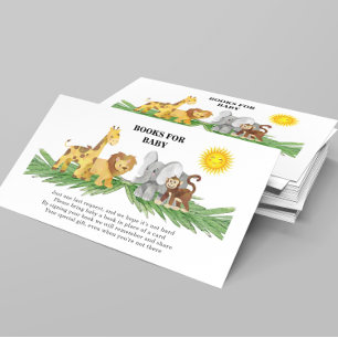 Tarjeta De Recepción Libros para Baby Wild Animals Baby Shower