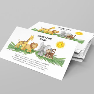 Tarjeta De Recepción Libros para Baby Wild Animals Baby Shower