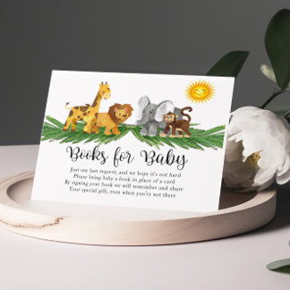 Tarjeta De Recepción Libros para Baby Wild Safari Animals Baby Shower