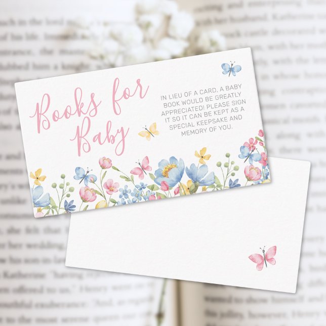 Tarjeta De Recepción Libros Para Baby Wildflower Baby Shower (Books For Baby Wildflower Baby Shower Enclosure Card )