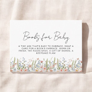 Tarjeta De Recepción Libros para Baby Wildflower Colorful Baby Shower