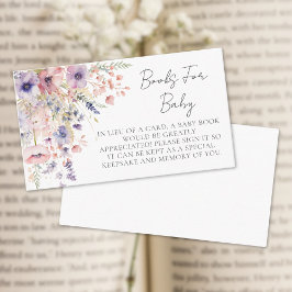 Tarjeta De Recepción Libros Para Baby Wildflower Floral Baby Shower