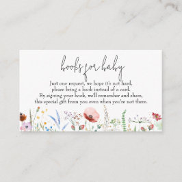 Tarjeta De Recepción Libros para Baby Wildflowers Baby Shower