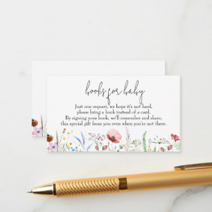 Tarjeta De Recepción Libros para Baby Wildflowers Baby Shower