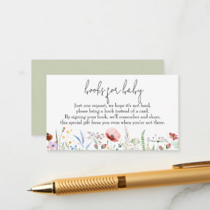 Tarjeta De Recepción Libros para Baby Wildflowers Baby Shower