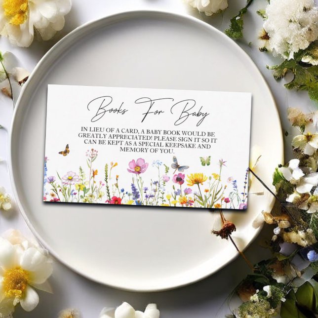 Tarjeta De Recepción Libros para Baby Wildflowers Butterflies Baby Show (Subido por el creador)