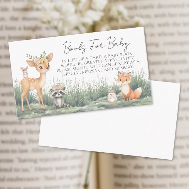 Tarjeta De Recepción Libros Para Baby Woodland Forest Animals Baby Show (Books For Baby Woodland Forest Animals Baby Shower Enclosure Card)