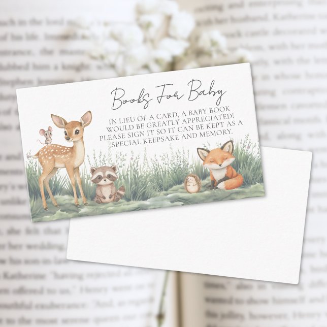 Tarjeta De Recepción Libros Para Baby Woodland Forest Animals Baby Show (Diaper Raffle Woodland Forest Animals Baby Shower Enclosure Card )