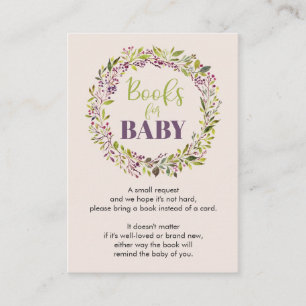 Tarjeta De Recepción Libros para Baby Wreath Baby Shower