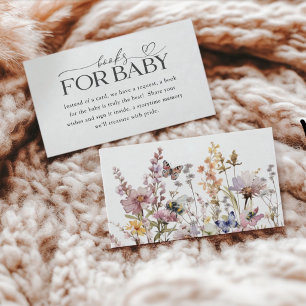 Tarjeta De Recepción Libros para bebé acuarela flores silvestres sprink