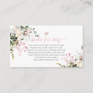 Tarjeta De Recepción Libros para bebé acuarela Rubor Eucalipto rosa