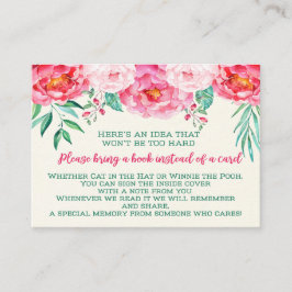 Tarjeta De Recepción Libros para bebé, Baby Shower floral, trae un libr
