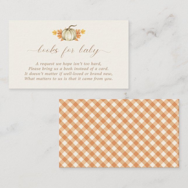 Tarjeta De Recepción Libros para bebé - Baby Shower otoño otoño | (Anverso / Reverso)