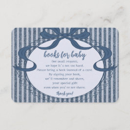 Tarjeta De Recepción Libros para bebé Blue Jean Baby de Denim Coquette 