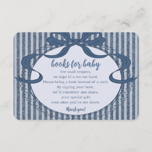Tarjeta De Recepción Libros para bebé Blue Jean Baby de Denim Coquette