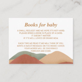 Tarjeta De Recepción Libros para Bebé | Boho Fiesta de Bebé Desierto de