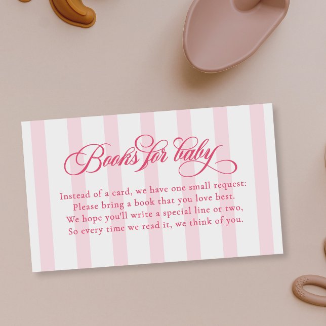 Tarjeta De Recepción Libros para bebé con letras en guiones elegantes y (Subido por el creador)