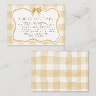 Tarjeta De Recepción Libros para bebé con marco ondulado de gingham mar