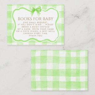 Tarjeta De Recepción Libros para bebé con marco ondulado de gingham ver