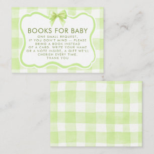 Tarjeta De Recepción Libros para bebé con marco ondulado de gingham ver