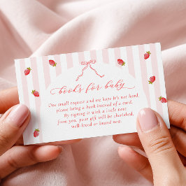 Tarjeta De Recepción Libros para bebé con rayas pastel para baby shower
