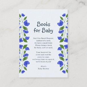 Tarjeta De Recepción Libros para bebé Cumpleaños de bebé floral azul ad