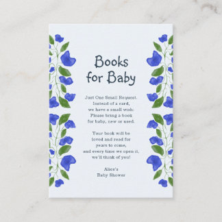 Tarjeta De Recepción Libros para bebé Cumpleaños de bebé floral azul ad