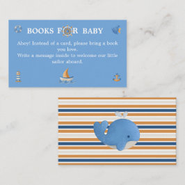 Tarjeta De Recepción Libros para bebé Cute Náutico  Baby Shower