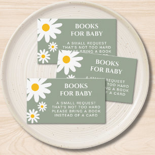 Tarjeta De Recepción Libros Para Bebé Daisy Verde Salvia