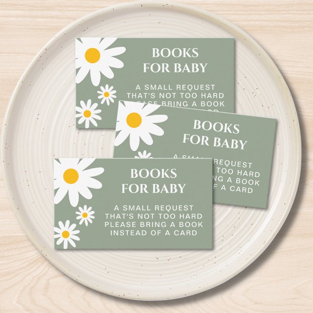 Tarjeta De Recepción Libros Para Bebé Daisy Verde Salvia (Subido por el creador)