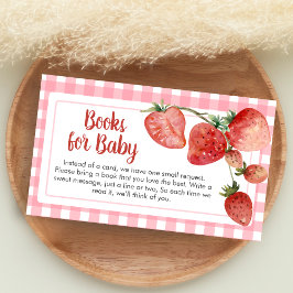 Tarjeta De Recepción Libros para bebé de Baby Shower de Fresa Dulce