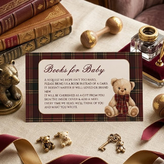 Tarjeta De Recepción Libros para bebé de ducha de bebé de oso de peluch