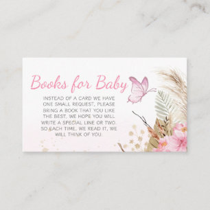 Tarjeta De Recepción Libros para bebé de ducha de Butterfly Floral