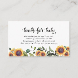 Tarjeta De Recepción Libros para bebé de girasoles y vegetación de otoñ
