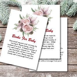 Tarjeta De Recepción Libros para bebé de invierno en poinsettia de flor