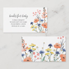 Tarjeta De Recepción Libros para bebé de la ducha de bebé de flor silve