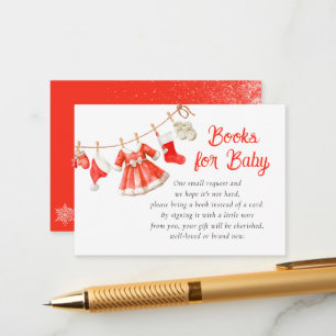 Tarjeta De Recepción Libros para bebé de la fiesta de Santa Baby Shower
