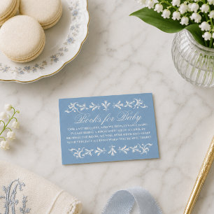 Tarjeta De Recepción Libros para bebé de Preppy Wedgewood Blue para Bab